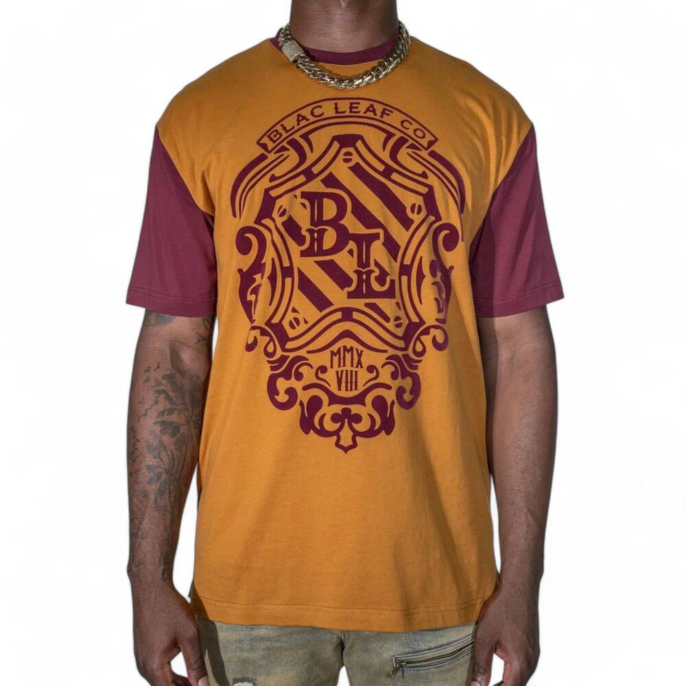 NEW BLAC LEAF velvet crest tee in wheat